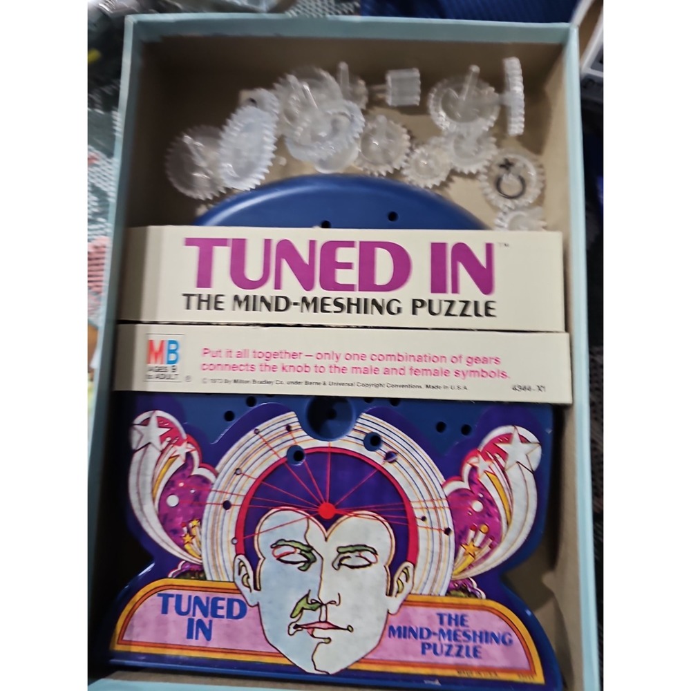 VTG 1973 Milton Bradley Tuned In Puzzle 100% COMPLETE Psychedelic Box